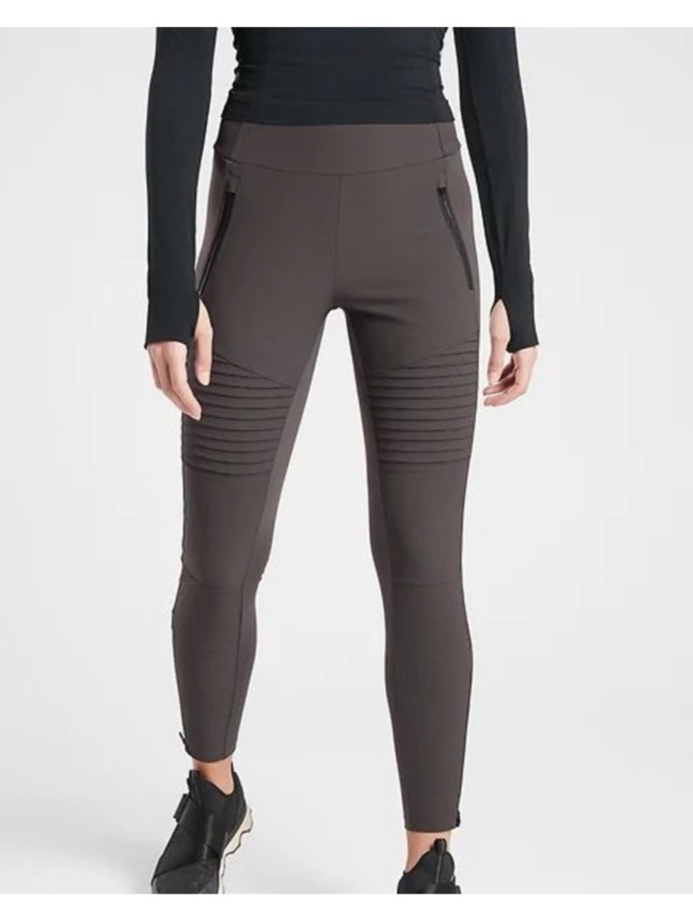 Athleta Hybrid Delancey Moto Tight Leggings in Arbor Brown **Size Small**